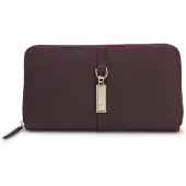 BOSS Ziparound wallet in grained leather with Double B charm