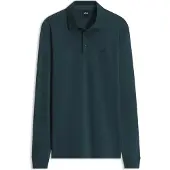 BOSS Long-sleeved polo shirt in interlock cotton with logo