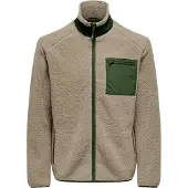 Only & Sons Fleecejacka 'ONSDALLAS' mörkbeige / mörkgrön