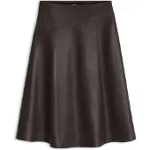 BOSS A-line nappa leather skirt with diagonal cut