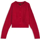 BOSS Relaxed-fit cardigan with open-knit details