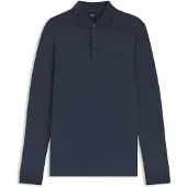 BOSS Long-sleeved polo shirt in interlock cotton with logo