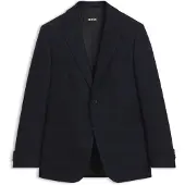BOSS Slim-fit blazer in checked virgin wool