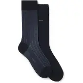BOSS Two-pack of vanisé rib socks in a mercerised cotton blend