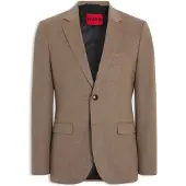 HUGO Extra-slim-fit suit jacket in melange flannel