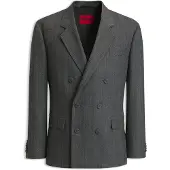 HUGO Modern-fit suit jacket in herringbone fabric