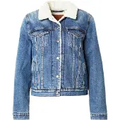 Levi's för kvinnor. 36136-0140 Jacka Original Sherpa Trucker blå (M), Casual, Bomull