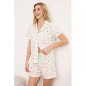 Trendyol Kort pyjamas gul / grön / röd / vit