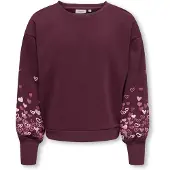 ONLY GIRLS Sweatshirt 'KOGBROOKE' magenta / gammalrosa / vinröd / vit