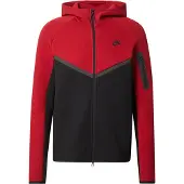 Nike Luvtröja Tech Fleece FZ Vindjacka - Röd/Svart, storlek XX-Large