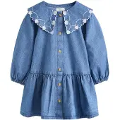 Next Klänning blå denim / vit