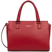 LANCASTER PARIS Handväska 'Lancaster Sac à main Zippée M Smooth Carmin' röd
