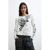 Desigual T-shirt grå / vit