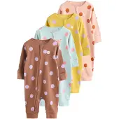 Next Pyjamas brun / gul / mint / gammalrosa
