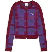 Puma T7 Tartan Slim Knitted Cardigan Women, storlek Medium