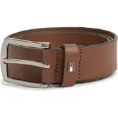 Tommy Hilfiger Leather Enamel Flag Rectangular Buckle Belt