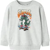 Name it Sweatshirt - NmmLorenzo - Light Grey Melange - - 4 år (104) - Sweatshirt