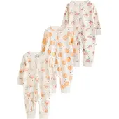 Next Pyjamas kräm / brun / pastellgrön / ljusorange