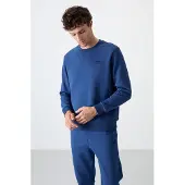 Tommy Life Mäns bomull-polyester fleece sweatshirt och byxor set