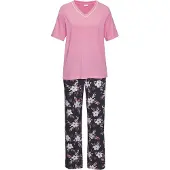 LASCANA Pyjamas marinblå / ljusblå / bär / gammalrosa