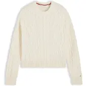 Tommy Hilfiger Relaxed Cable Knit Jumper WiTH Silk