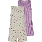 LASCANA Kort pyjamas beige / lila / svart