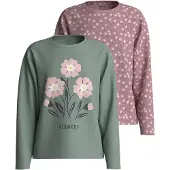 Name it T-shirt 'NKFVELDA' mint / mörkgrön / lila / vit