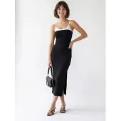 MixRay Ärmlös Bodycon Midiklänning med Slits