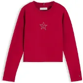 Tommy Hilfiger Diamanté Star Flag Extra Slim Long Sleeve T-Shirt