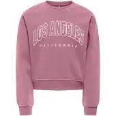 ONLY GIRLS Sweatshirt 'KOGSWEAT' gammalrosa / vit
