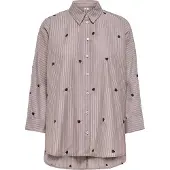 ONLY Blus 'ONLNew Lina Grace' brun / svart / vit
