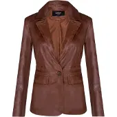 Infinity Leather Damer beige italiensk läderkavaj – Chongqing