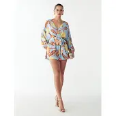 St MRLO Jumpsuit 'Maya' ljusblå / brun / gul
