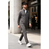 Tommy Life Herr Zip-krage Sweatshirt och Byxor Set