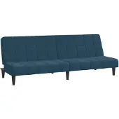 vidaXL 2-sits bäddsoffa sammetsblå 375840