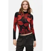 Desigual T-shirt röd / svart