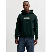 Jack & Jones Sweatshirt 'JJMUNK' taupe / mörkgrön / vit
