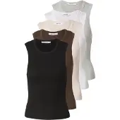 About You Topp 'Elaine' beige / brun / gråmelerad / svart / vit