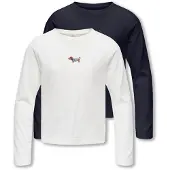 ONLY GIRLS T-shirt 'KOGREX' nattblå / brun / vit