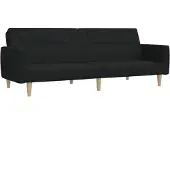vidaXL 2-sits bäddsoffa svart tyg 375786