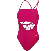 Speedo Baddräkt för damer med utskärningar och knytning i ryggen (Lila)