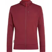 Icebreaker - Fleece - M Merino 260 Quantum LS Zip Hoodie Port Agate för UnisexUll - Storlek L - Bordeaux