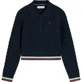 Tommy Hilfiger Slim Cable Knit Polo Jumper
