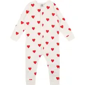 Petit Bateau Overall 'Dors' röd / naturvit