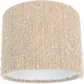 QAZQA Tyglampskärm beige med bouclétyg 18/18/14