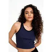 Tommy Life Ribbad ärmlös crop top