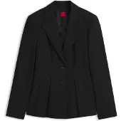 HUGO Regular-fit blazer with pleated peplum hem