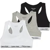 Calvin Klein 3 Pack Girls Bralettes Icon Cotton Stretch