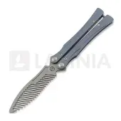 Maxace Loran II Comb balisong träningsknivar, Blue Titanium