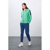 Tommy Life Överdimensionerad Huva Zip Sweatshirt och Byxor Set